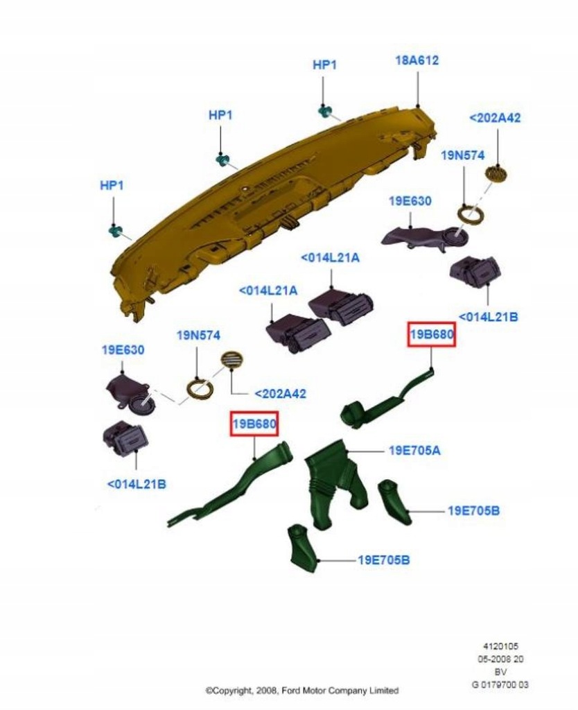 фото №10, Канал обдув правый ford kuga 08-12 1300460