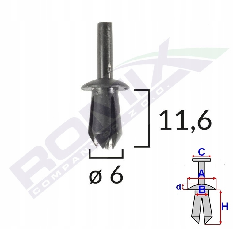 фото №6, Штифт розпірний 25szt. bmw 1 e81 e82 e87 e88