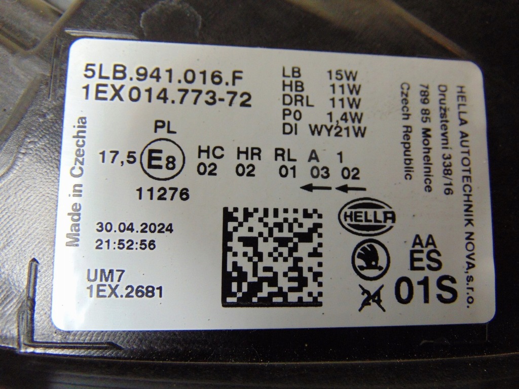 фото №16, Лампа правая перед skoda enyaq 5lb941016f europa