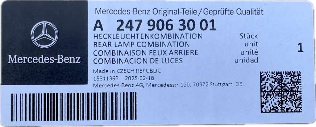 фото №9, Лампа задняя задняя правая mercedes gla w247 h247 eqb v243 w243 om 2479063001