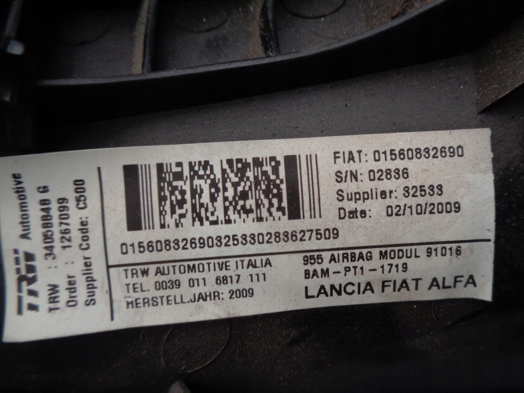 фото №12, Панель приладів консоль подушки безпеки ремені alfa romeo mito 2008-