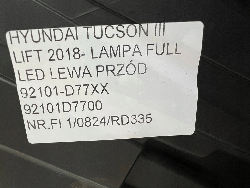 фото №16, Hyundai tucson iii lift 2018 лампа full led левый перед левая передняя