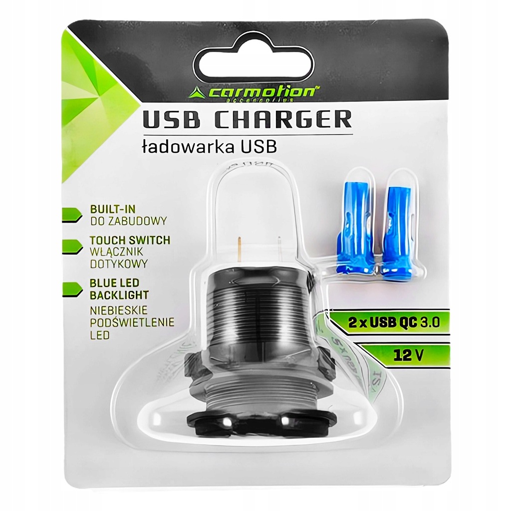 фото №7, Подсвечиваемые разъём прикуривателя 2xusb qc3.0 стекло зарядное устройство do надстройка