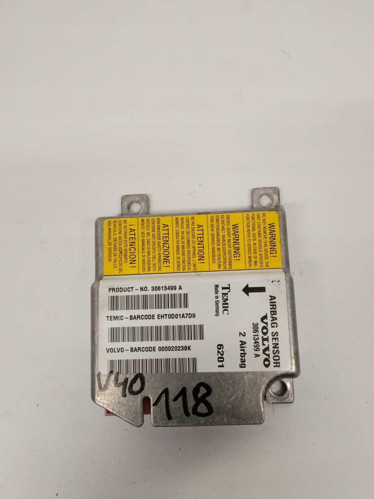 фото №1, Модуль блок керування датчик подушка безпеки volvo v40 30613499a