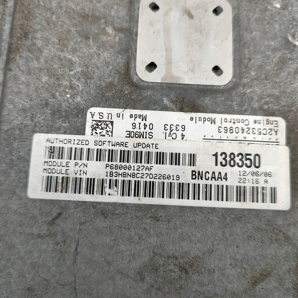 фото №7, Dodge caliber 2007 блок керування / модуль ecu