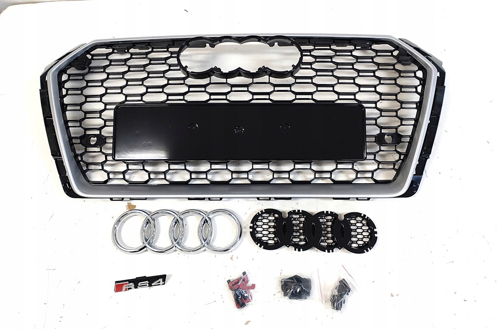 фото №12, Rs4 решітка радіатора бампера решітка радіатора радіатора audi a4 b9 2015-19 s-line pdc silver