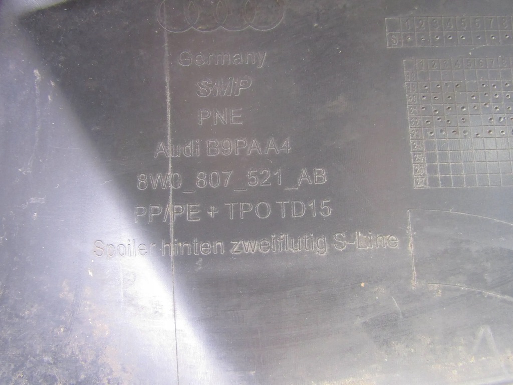 фото №16, Audi a4 b9 s-line lift спойлер бампера задня 19r-- 8w0807521ab