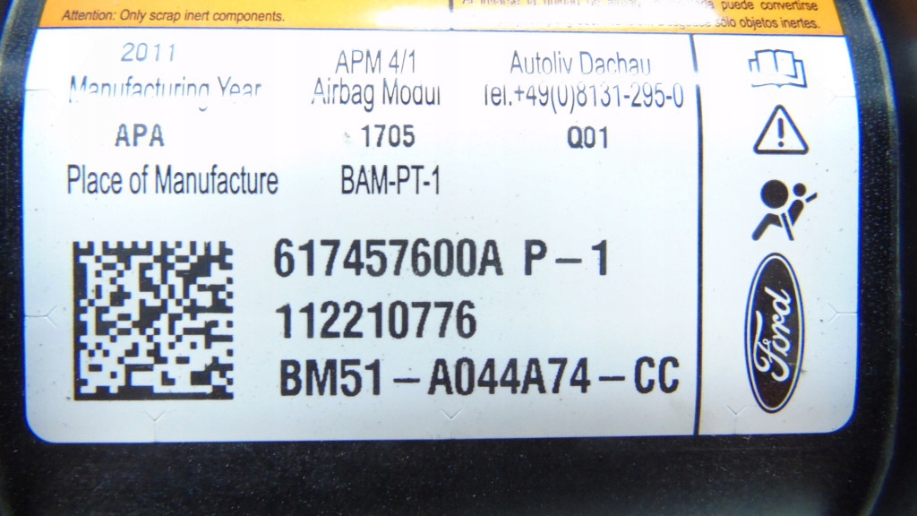 фото №5, Подушка подушка безпеки пасажира ford focus mk3 bm51-a044a74-cc