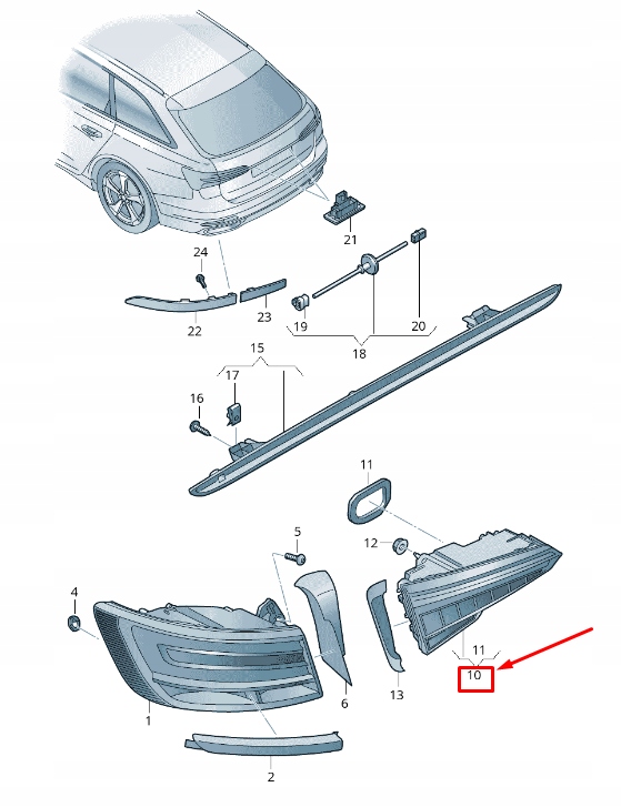 фото №5, Audi a6 c8 rear left сторона задняя дверь задний фонарь 4k5945093b