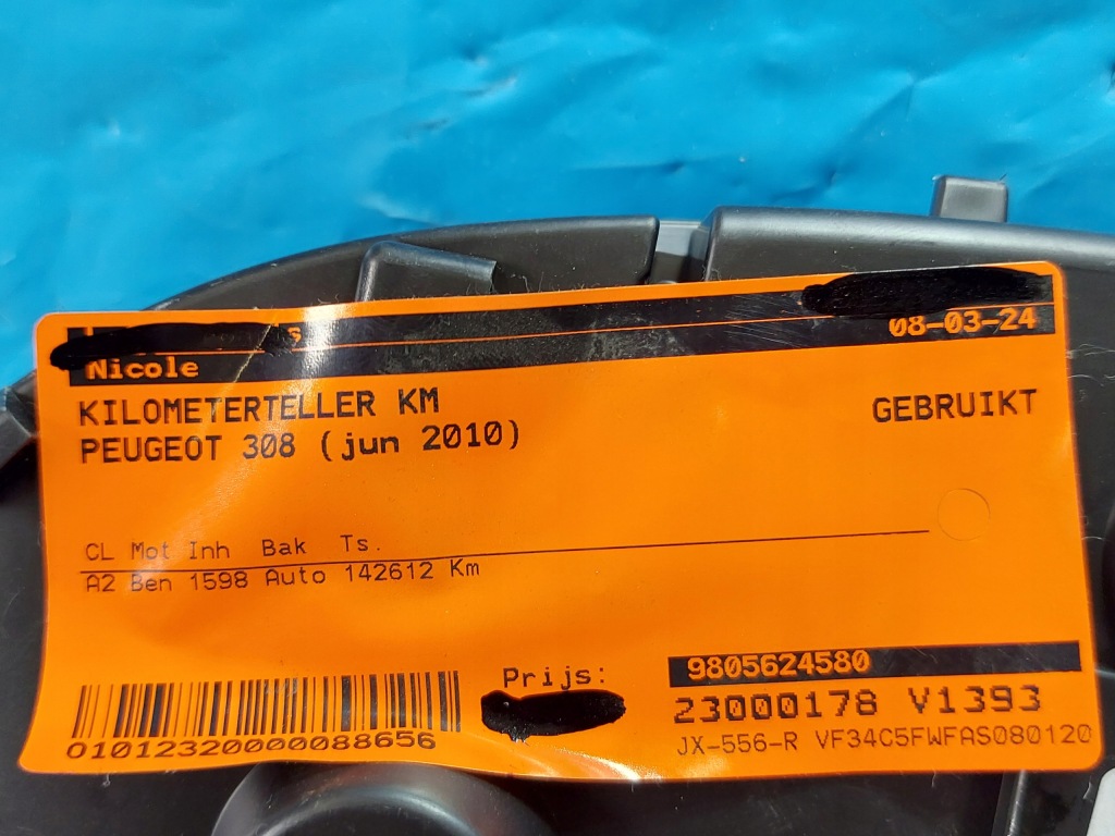 фото №11, Счетчик приборная панель peugeot 308 1.6 b 2010r 554001550316