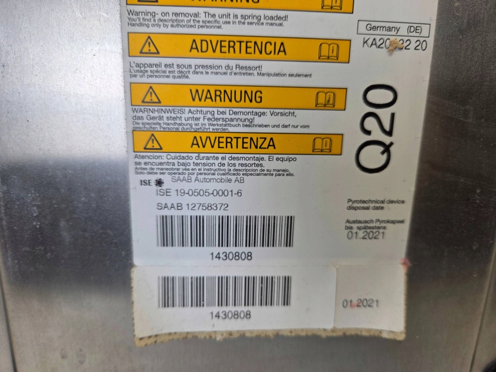 фото №5, Дуга дуга безпеки подушка безпеки дах saab 93 9-3 ii cabrio 02- 12758372