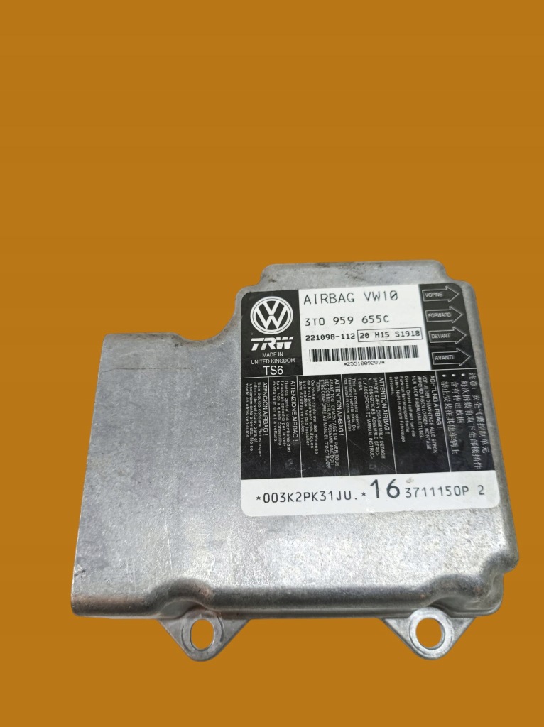 фото №1, Датчик подушка безпеки 3t0959655c skoda superb ii 2008-2015