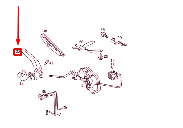 Купить Mercedes-benz sl r129 передняя часть правый фара дворник arm a1298200444