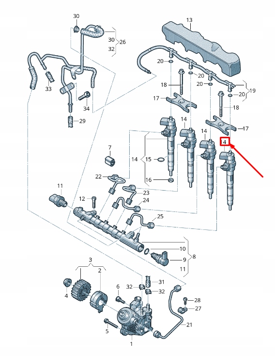 фото №2, Vw golf vii 5g mk7 fuel інжектор 04l130277ad