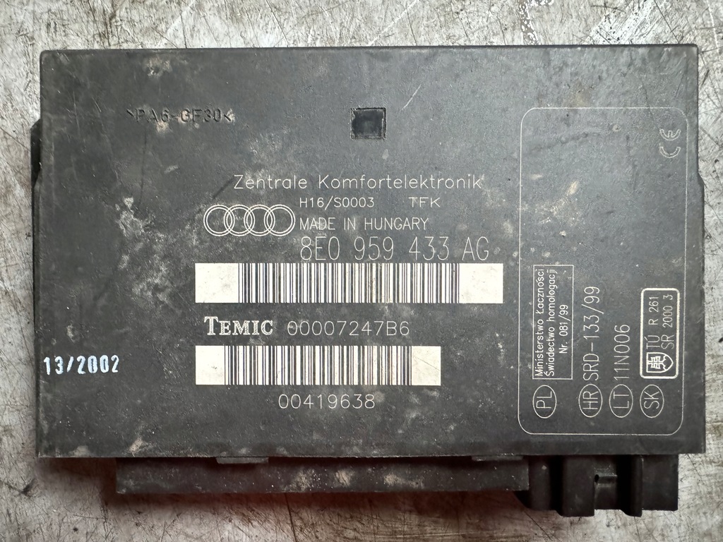 фото №1, Модуль комфорта audi a4 b6 2000-20006 8e0959433ag
