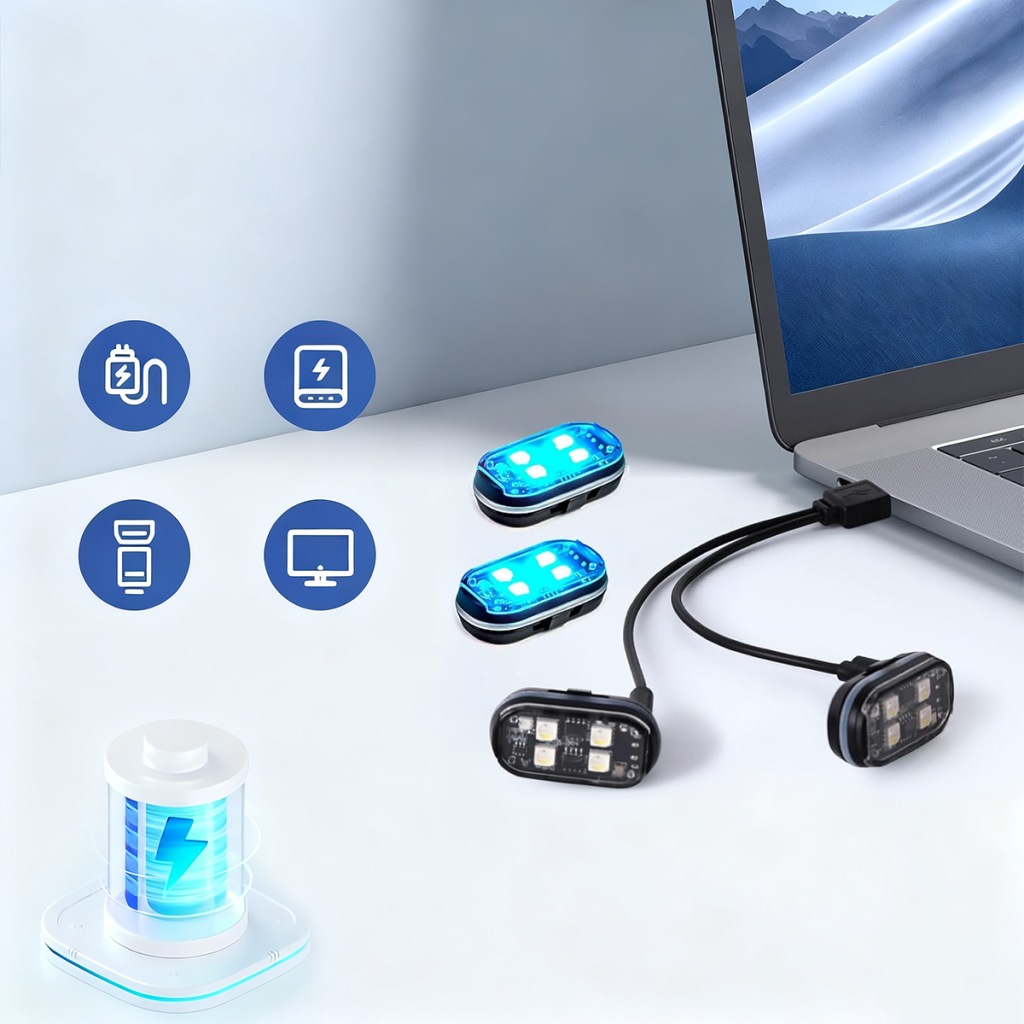 4 szt ламп 8 кольорів універсальних do drona roweru motocykla usb Ціна