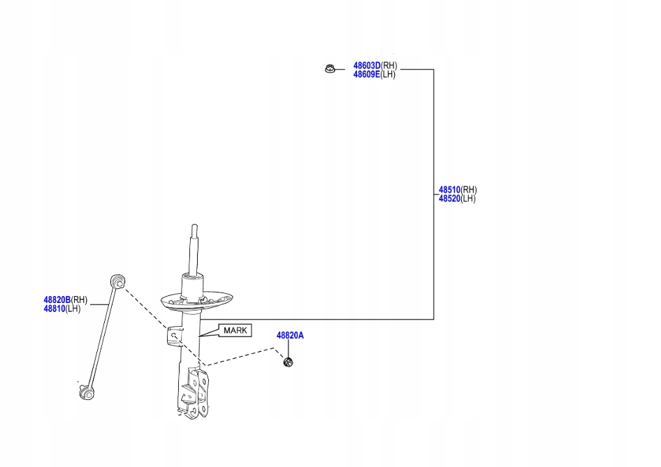 фото №1, 48520-42a80 левый передний амортизатор mcperson перед toyota bz4x