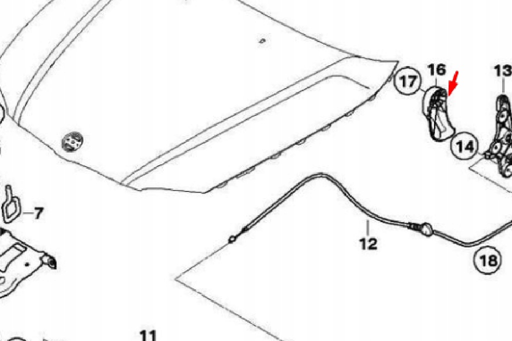 фото №9, Bmw 1 e81 ручка відкривання капот двигуна rhd 51237067086 nowa оригінальна