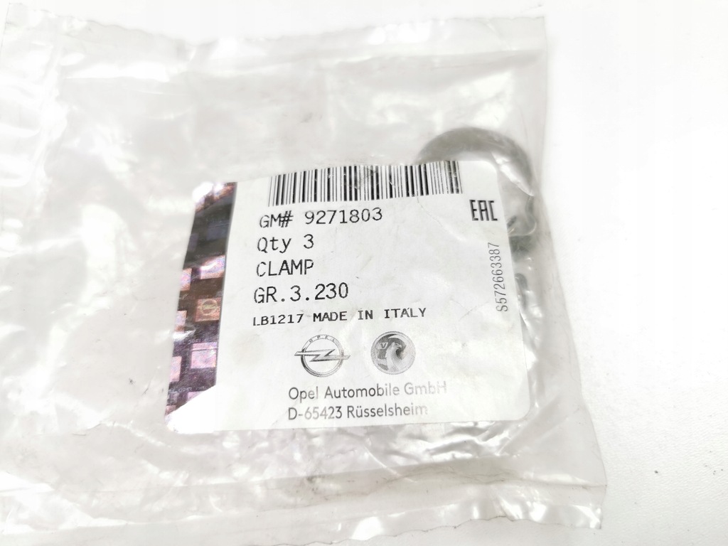 фото №7, Хомут стяжная opel astra h, j corsa d insignia a zafira b, c оригинальный номер 9271803