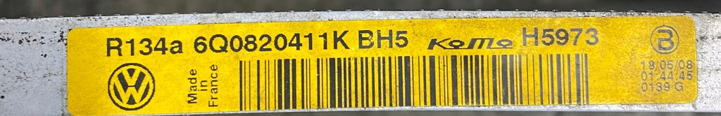 фото №6, Vw skoda seat радиатор кондиционера 6q0820411k