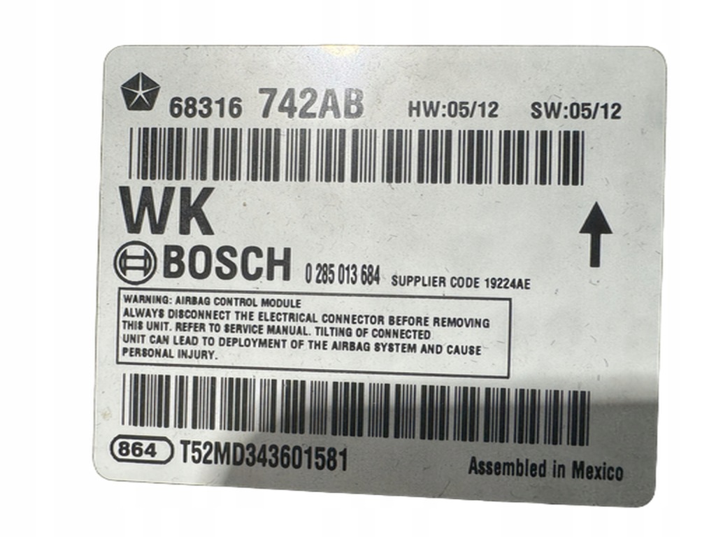 фото №1, Модуль датчик подушка безопасности jeep grand cherokee wk2 68316742ab