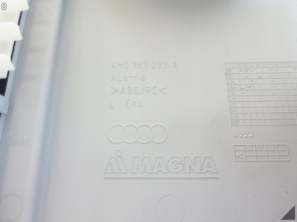 фото №9, Audi a8 s8 4h0 d4 lift 09-17 верхній обшивка захист lewego стійка b