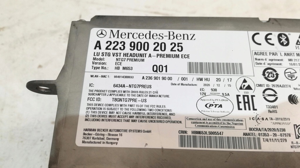 фото №3, Mercedes w223 модуль навігації радіо a2239002025