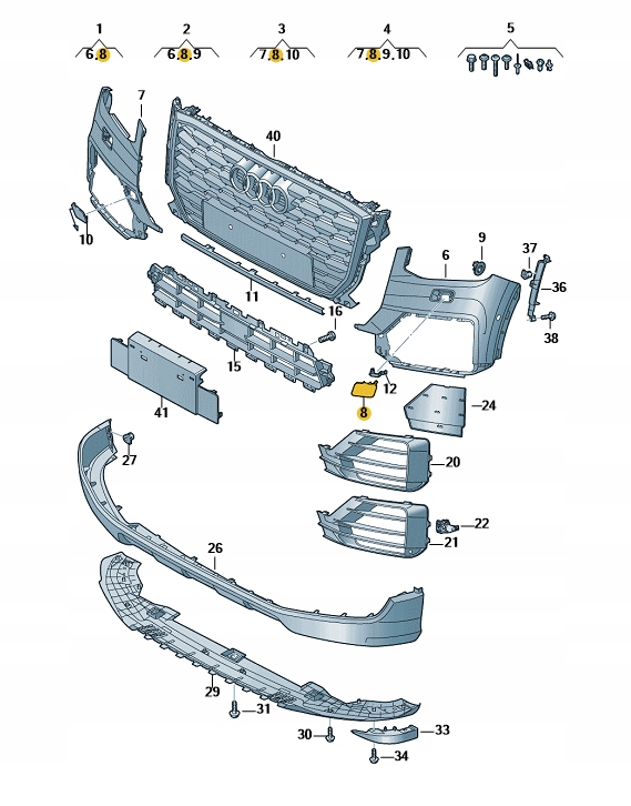 фото №1, Накладка заглушка омивача лампа права audi q2