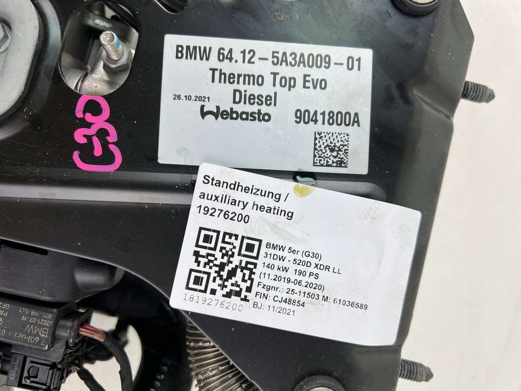 фото №8, Обігрівач стояночний webasto bmw g30 g31 5a3a009