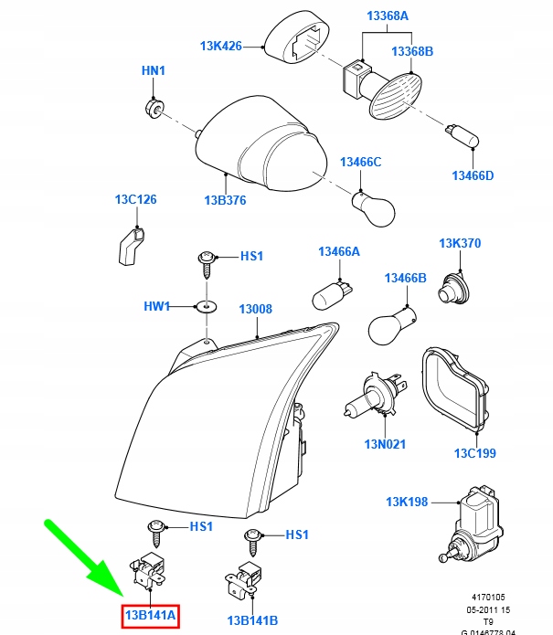 Купить Ford transit mk3 нижний кронштейн внутреннего крепления фара 1372212