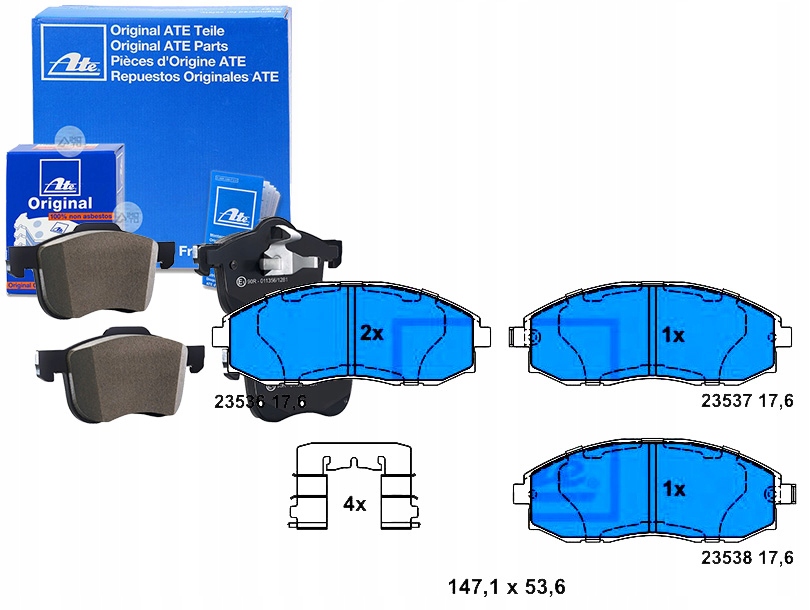 фото №1, Ate тормозные колодки тормозные hyundai h-1 h-1 / starex h100