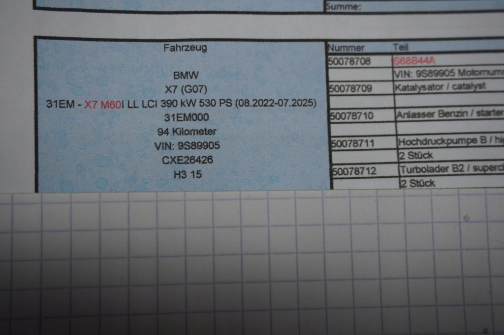 фото №9, Двигун bmw f95lci f96lci g07lci s68b44a jak новий !! 94km