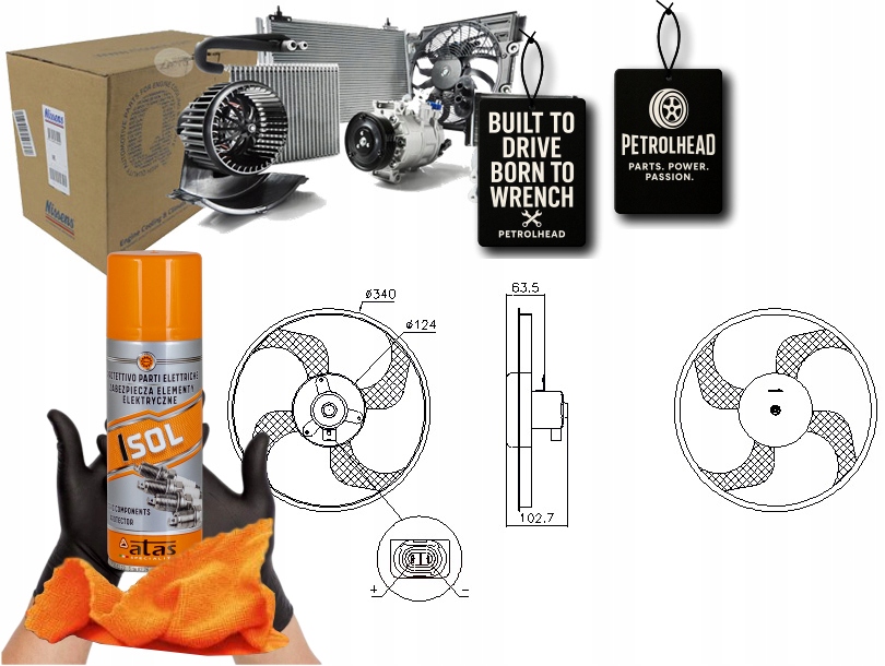 фото №1, Вентилятор радіатора renault clio iii модуль twingo ii #petrolhead pro+ kit4