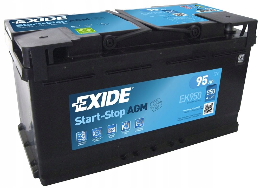 фото №1, Аккумулятор exide agm ek950 95ah 850a старт-стоп