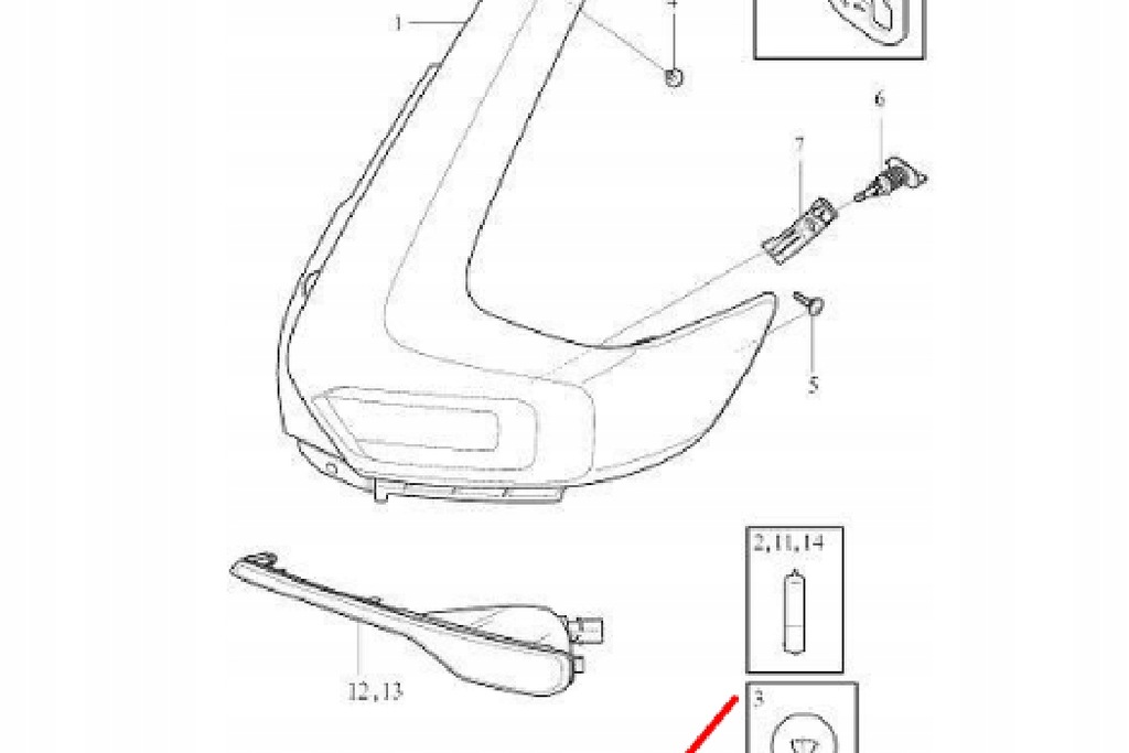 фото №8, Volvo xc40 відбивач бампера лівий задній новий оригінальний 31656865
