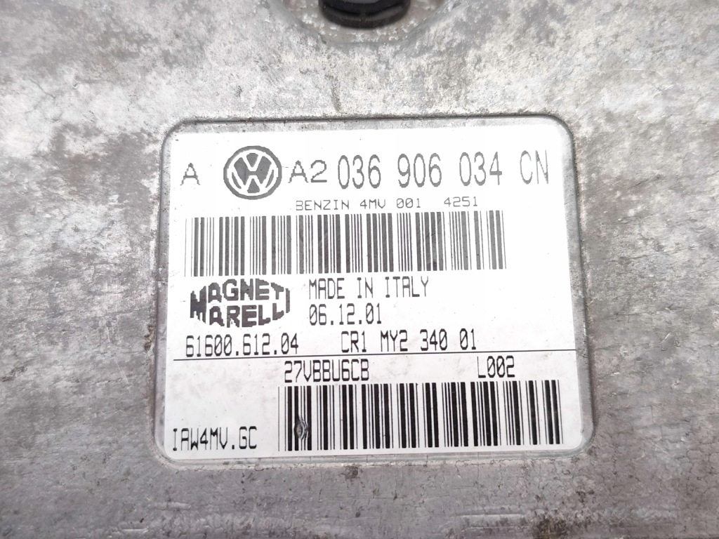 Vw golf блок керування / модуль ecu 1.9 tdi дизель 66kw 90 hp 036906034cn 2003 Зі Шроту