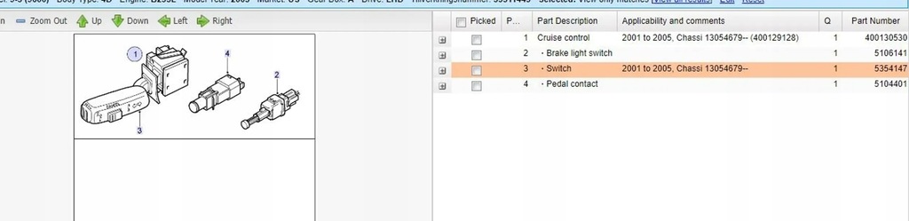 фото №7, Saab 95 - 96 2004 панелі керування, перемикачі
