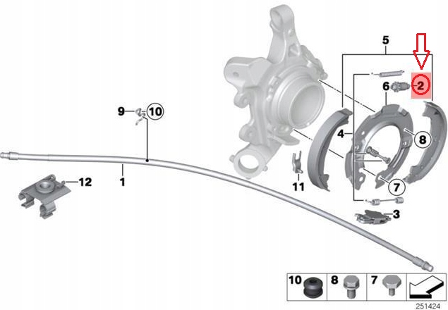 фото №9, Bmw 1 e81 hand brake паркувальний регулювальний screw 34416851438