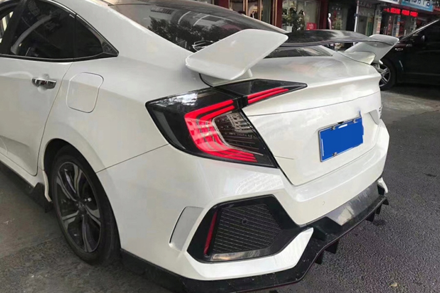 фото №7, Спойлер na крышка do honda civic x 10 sedan 2015-2021 abs чёрный mat sobmart