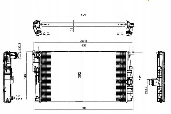Радиатор воды bmw 1 3 series at 2012- 58411 nrf Оригинал