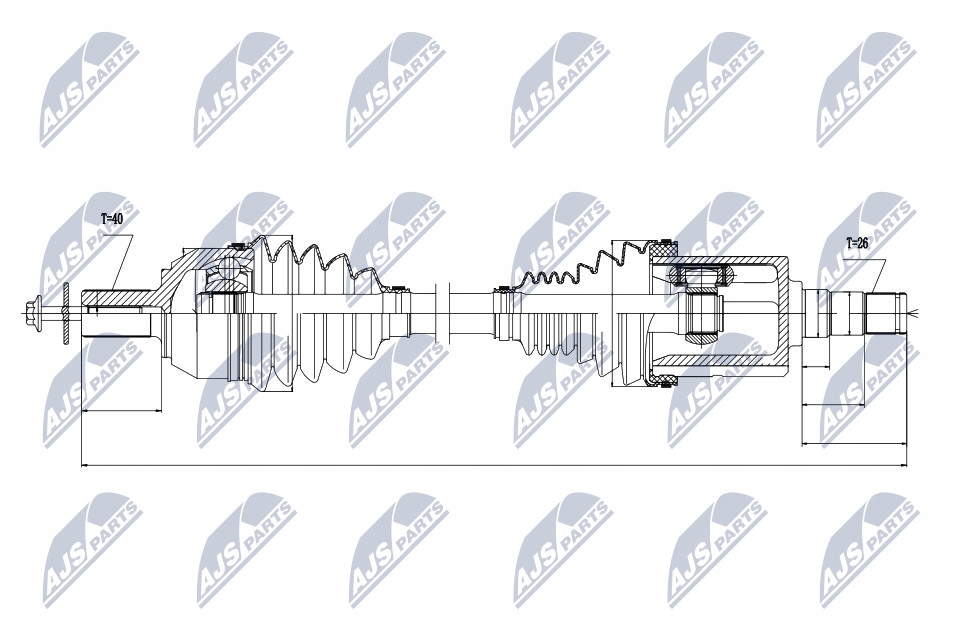 Npw-vv-022 nty приводной вал приводная volvo s60/v60 t2,t3 Цена