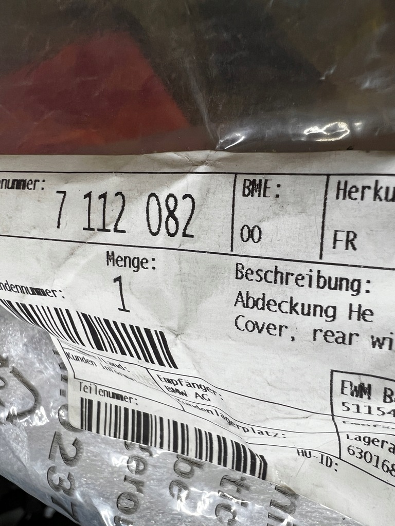 фото №6, Защита прокладка стекло крышки задний задняя верхний mini r50 r53 nowa oem