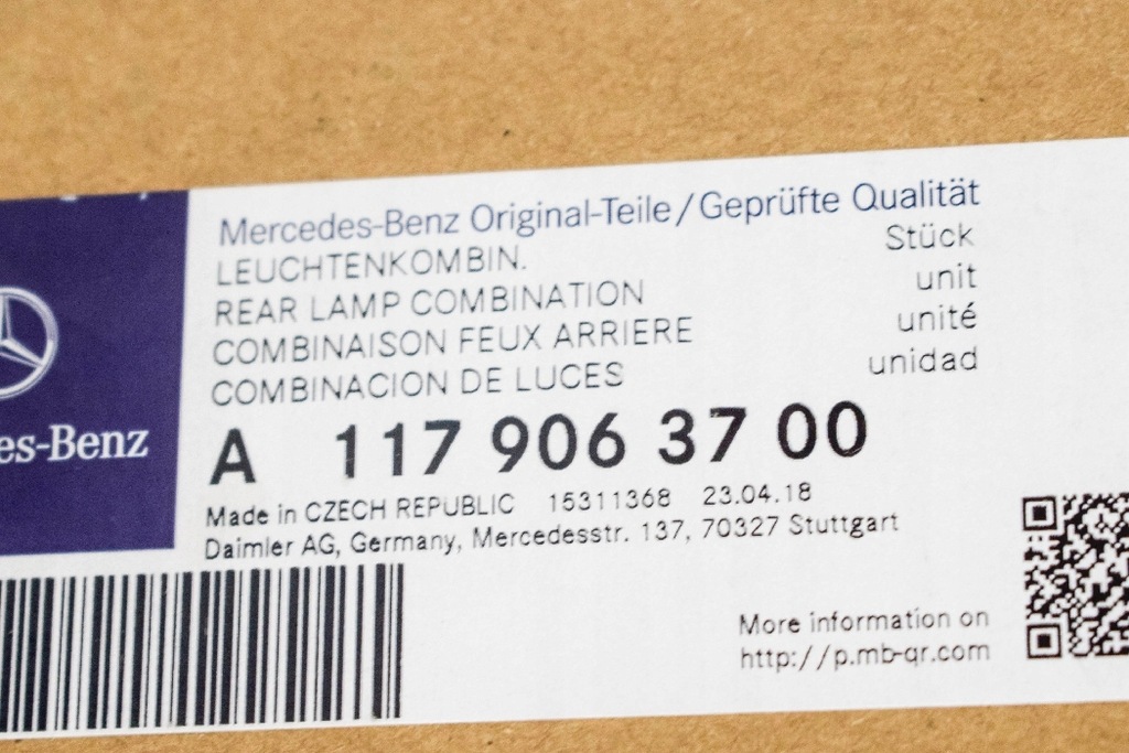 фото №7, Mercedes-benz cla coupe c117 лампа задняя левая a1179063700 nowa оригинальная