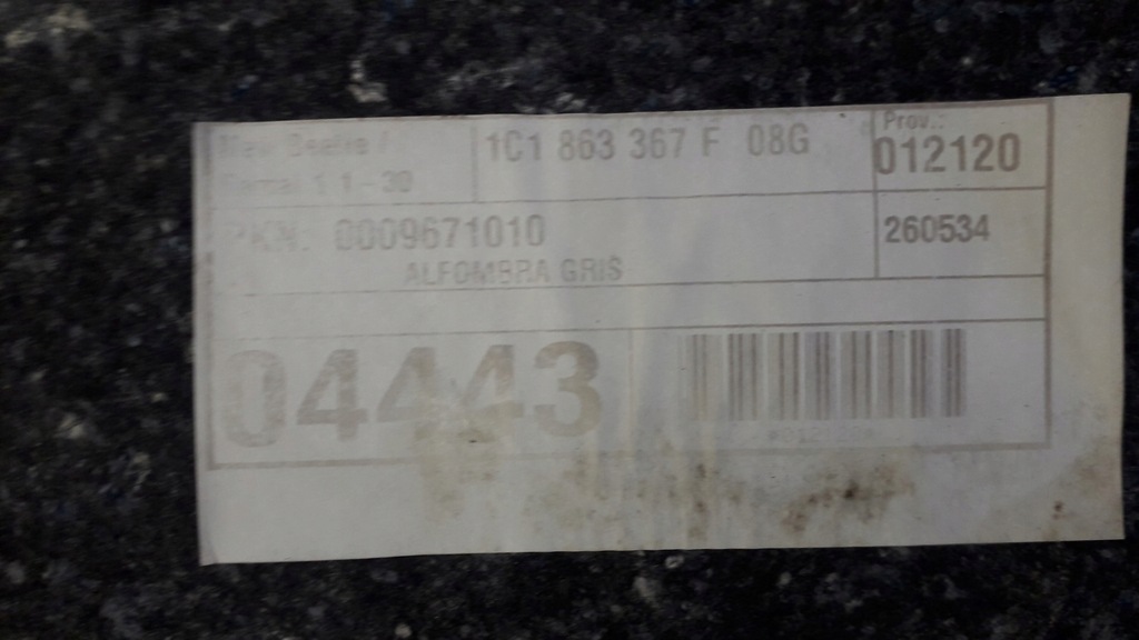 фото №13, Vw new beetle килимок обшивка підлога 1997-2010 1c1863367f