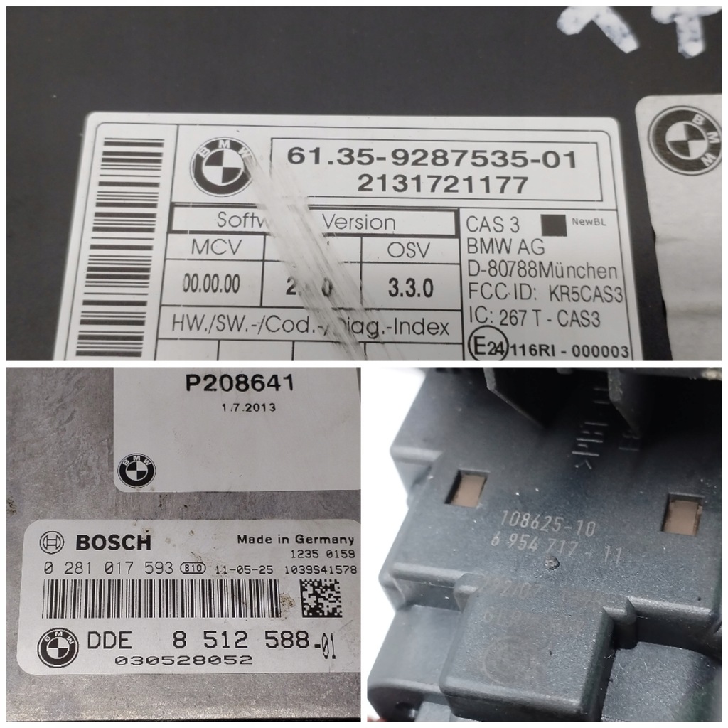 фото №6, Бортовий комп'ютер набір стартовий bmw e87/e90 2.0d n47 9287535 cas3