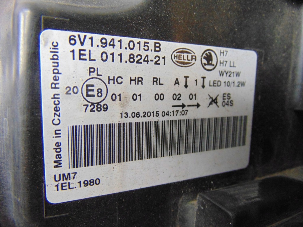 фото №16, Лампа левая перед skoda fabia iii led ładna europa