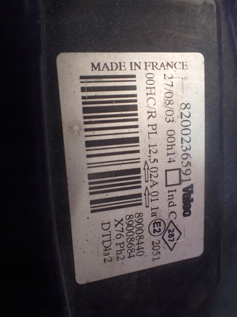 фото №7, Renault kangoo i лампа фара правий 8200236591