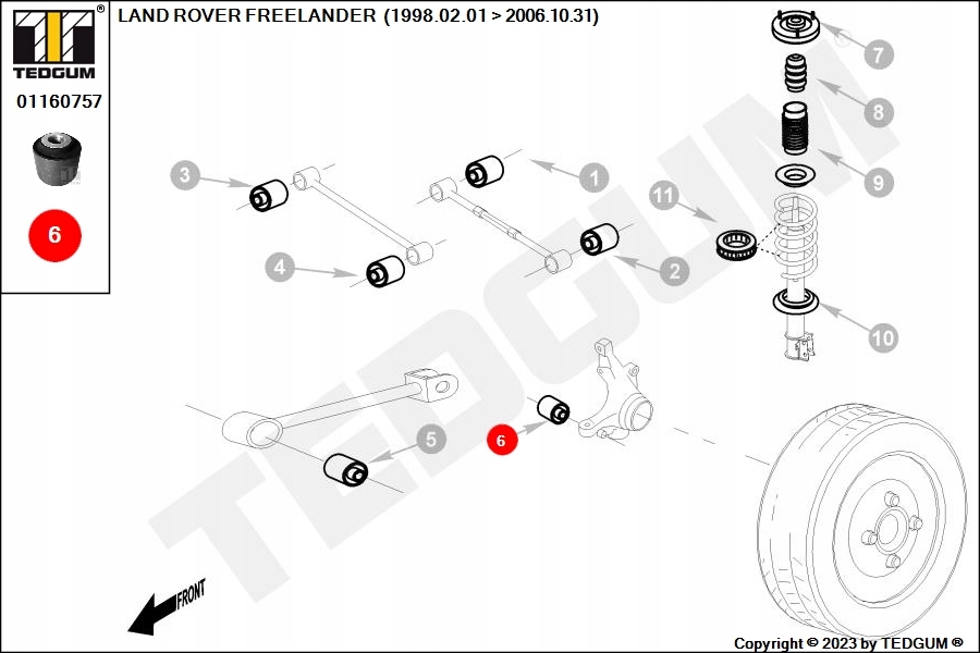фото №12, Tedgum 01160757 втулка важеля задня jeep freelander