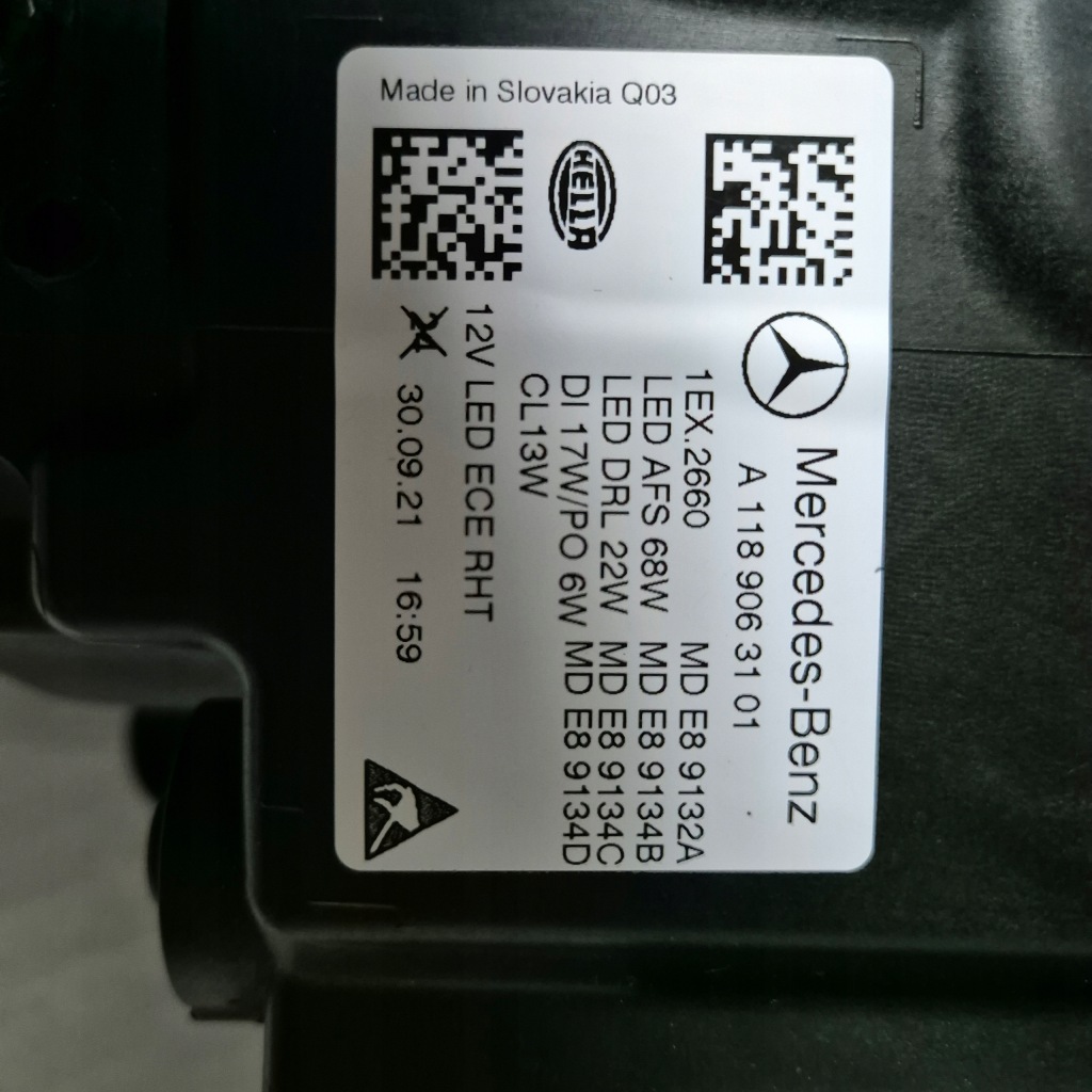 Mercedes cla w118 multibeam фара ліва full led європа Зі Шроту