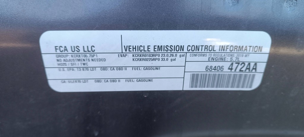 фото №7, Капот dodge ram iv 09-18